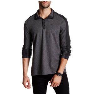 Calvin Klein Textured Colorblock Henley Pullover